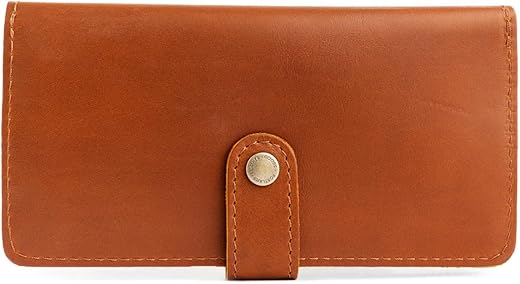 Portland Leather Goods Women'S Bifold Wallet – Slim Design With Secure Snap, 8 Card Slots &Amp; Interior Zipper Pocket – Honey