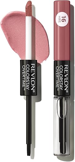 Revlon Liquid Lipstick With Clear Lip Gloss, Colorstay Overtime Lipcolor, Dual Ended With Vitamin E, 350 Bare Maximum, 0.07 Fl Oz (Pack Of 1)