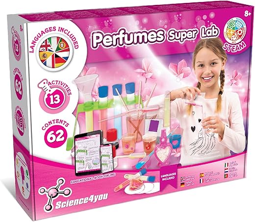 Science4You Perfume Super Lab For Kids +8 Years - Make Your Own Perfumes For Kids, Scientific Kit With 13 Creative Activities: Perfume Maker Laboratory, Game And Gift For Boys And Girls 8-12 Years