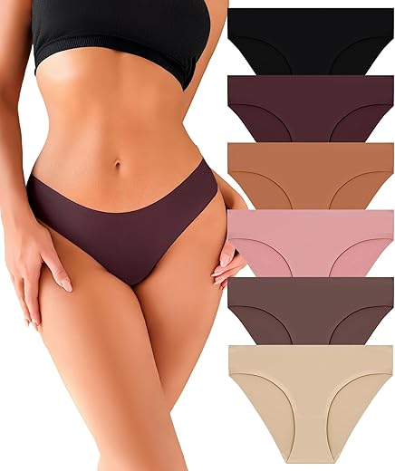 Seamless Underwear For Women Soft No Show Panties Sexy High Cut Invisible Hipster Silky Cheeky Ladies Bikini 6 Pack