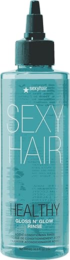 Sexyhair Healthy Gloss N' Glow Lightweight Acidic Conditioning Rinse, 6.5 Fl Oz | Increases Shine By 23X | All Hair Types