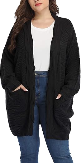 Shiaili Classic Plus Size Sweaters For Women Oversized Long Cardigans