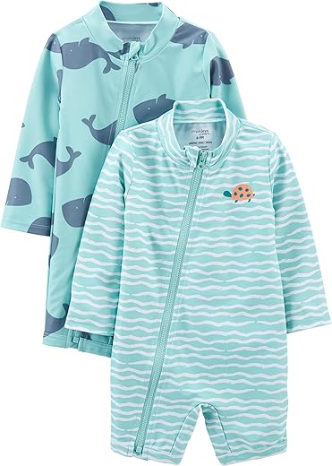 Simple Joys By Carter'S Boys' 2-Pack 1-Piece Zip Rashguards