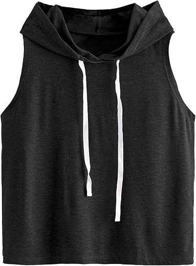 Sweatyrocks Women'S Summer Sleeveless Hooded Tank Top T-Shirt For Athletic Exercise Relaxed Breathable