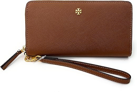 Tory Burch Women'S Emerson Wristlet Zip Continental Wallet (Moose)