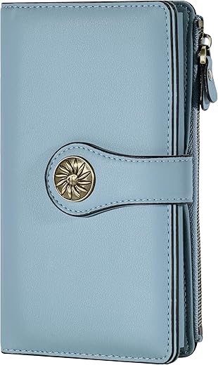 Travelambo Wallets Women Rfid Large Capacity Luxury Waxed Leather Clutch Wallet Multi Card Organizer