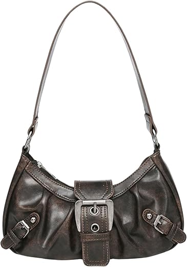 Verdusa Women'S Top Handle Shoulder Bag Buckle Punk Hobo Clutch Purses Bags