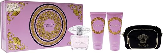 Versace Bright Crystal Women 3Oz Edt Spray, 3.4Oz Shower Gel, 3.4Oz Body Lotion, Bag 4 Pc Gift Set