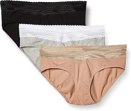 Warner'S Womens Blissful Benefits No Muffin 3 Pack Hipster Panties