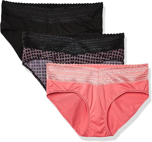 Warner'S Womens Blissful Benefits No Muffin 3 Pack Hipster Panties