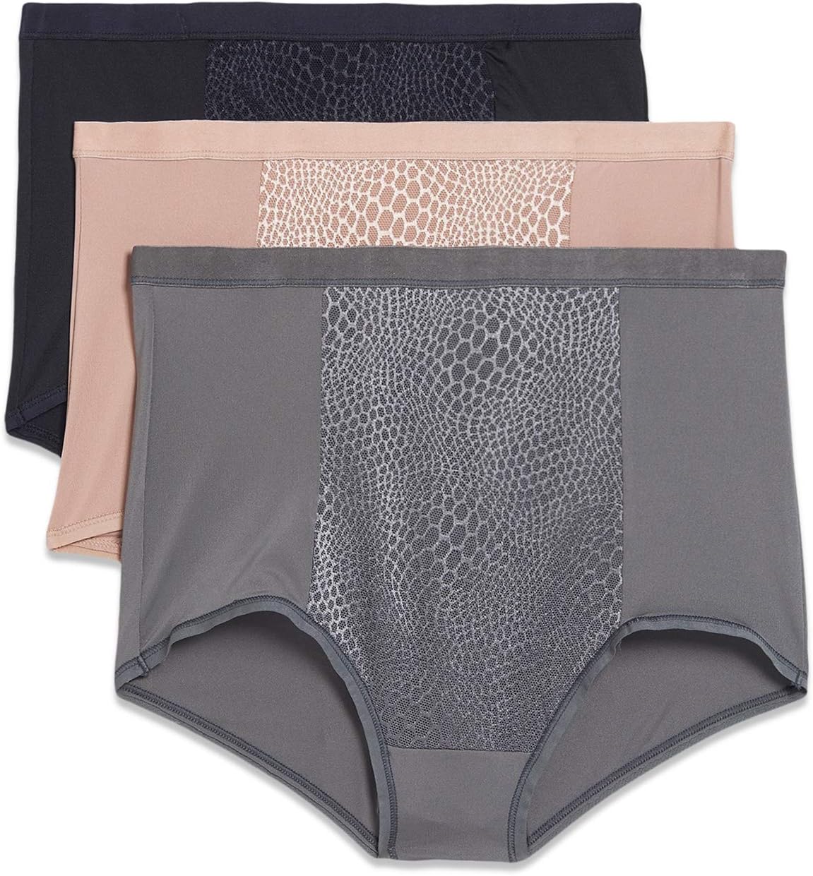 Warner'S Women'S Blissful Benefits Tummy-Smoothing Comfort Microfiber Brief 3-Pack Rs4433W