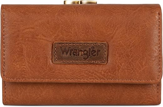 Wrangler Trifold Wallet Women Credit Card Holder Women'S Wallets, Card Cases &Amp; Money Organizers Dark Brown Wallets For Ladies Female Girls