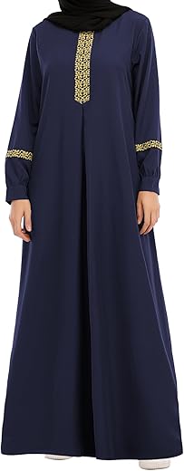 Wsplyspjy Womens Muslim Abaya Dress Zipper Islamic Robe Pockets Maxi Prayer Clothes With Hijabs