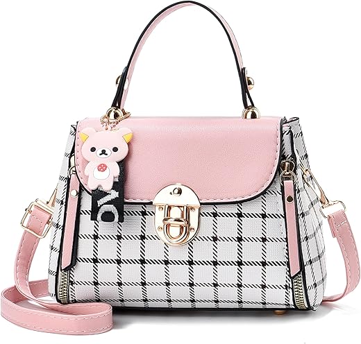 Xiaoyu Small Purses And Handbags For Women Fashion Teenage Girls Crossbody Bag Lightweight Shoulder Bag Plaid Pattern Satchel