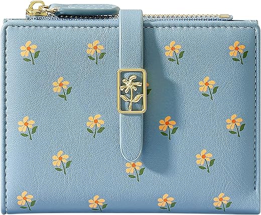 Yinhexi Women'S Wallet, Faux Leather, Baby Blue, Water Resistant, 5 Card Slots, 1 Cash Slot, 1 Id Window, 1 Zipper Coin Pocket, 4.53.71.2 Inch