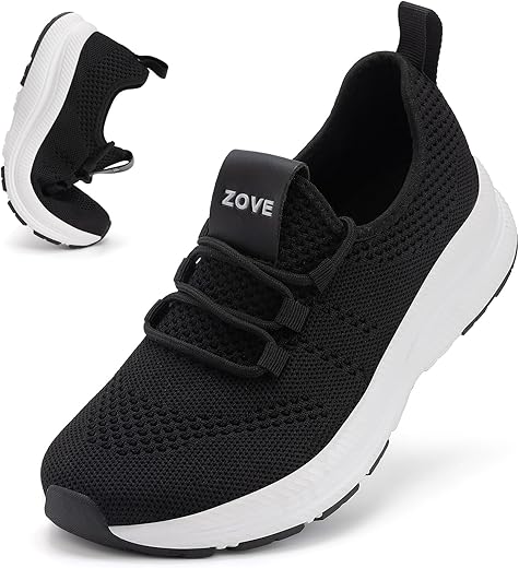 Zove Wide Toe Box Shoes Women Extra Wide Width Sneakers Ultra Light Road Running Shoes Non-Slip Wide Tennis Sneakers Breathable Walking Shoes