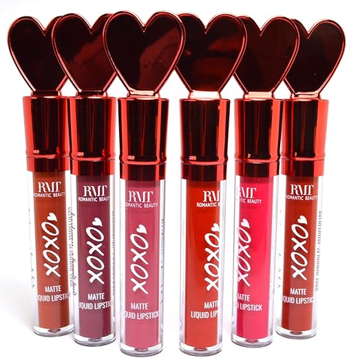 6 Red Set Of Xoxo Matte Liquid Lipstick Professional Makeup Lip Stick Waterproof L7037Hss + Free Zipper Bag, Full Size