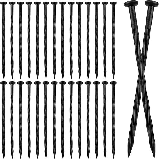 70Pcs 8 Inch Plastic Garden Edging Nails Spiral Landscape Edging Spikes Anchoring Spikes For Paver Edging Grass Barrier Artificial Turf And More