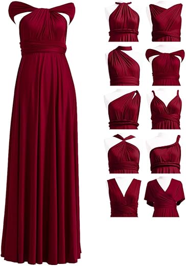 72Styles Infinity Dress With Bandeau, Convertible Bridesmaid Dress, Long, Plus Size, Multi-Way Dress, Twist Wrap Dress