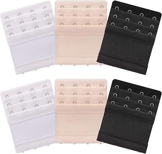 Akstore 6 Pieces Women'S Soft Comfortable Elastic Bra Extenders Bra Extension Strap 4 Hook 3 Row Lady'S Bra Extender Bra Band