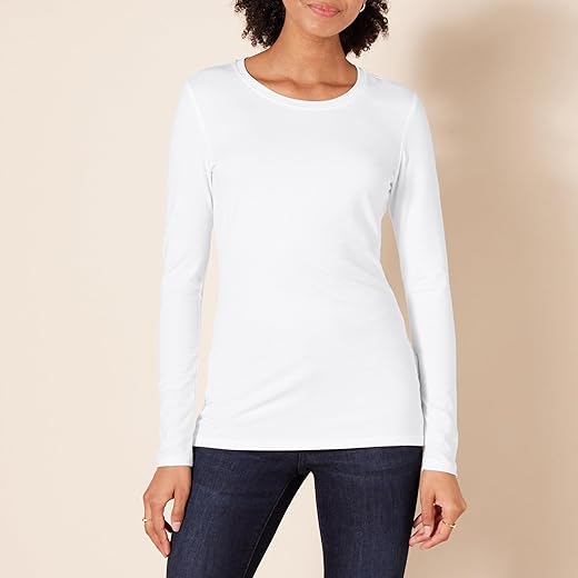 Amazon Essentials Women'S Classic-Fit Long-Sleeve Crewneck T-Shirt (Available In Plus Size)