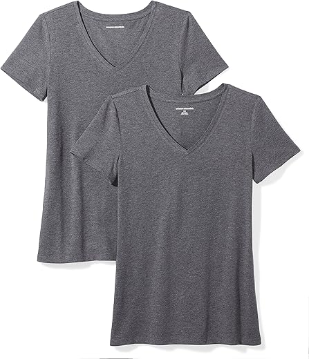 Amazon Essentials Women'S Classic-Fit Short-Sleeve V-Neck T-Shirt, Multipacks