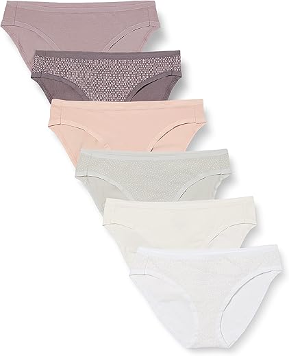 Amazon Essentials Women'S Cotton Bikini Brief Underwear (Available In Plus Size), Pack Of 6