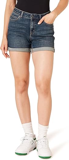 Amazon Essentials Women'S Mid-Rise Slim Fit 4” Denim Short