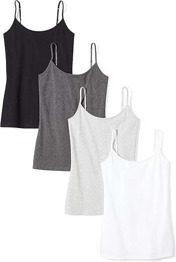 Amazon Essentials Women'S Slim-Fit Camisole, Pack Of 4