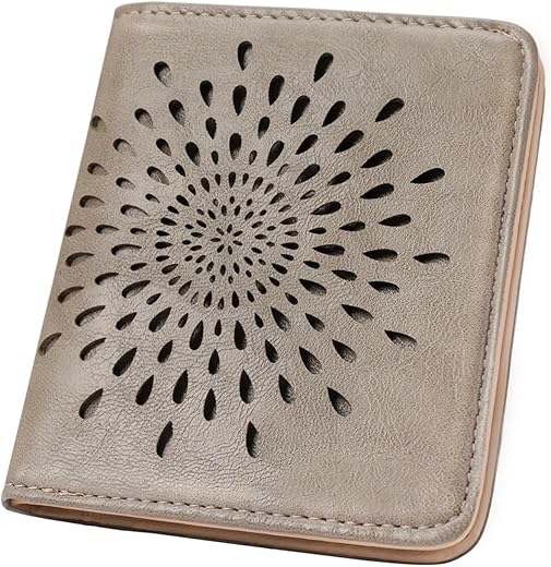 Aphison Womens Wallet, Slim Small Wallet For Women Men Rfid Wallet Women Sunflower Leather Id Credit Card Holder Whit Zipper Coin Pocket Bifold Compact Wallet