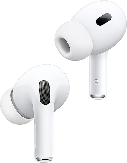 Apple Airpods Pro 2 Wireless Earbuds, Bluetooth Headphones, Active Noise Cancellation, Hearing Aid Feature, Transparency, Personalized Spatial Audio, High-Fidelity Sound, H2 Chip, Usb-C Charging