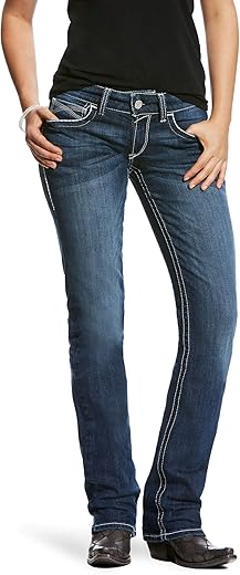 Ariat Womens R.e.a.l. Mid Rise Stretch Ivy Stackable Straight Leg Jean