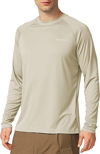 Baleaf Men'S Sun Protection Shirts Uv Spf Upf 50+ Long Sleeve Rash Guard Fishing Running Quick Dry Lightweight