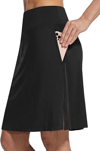 Baleaf Women'S 20&Quot; Golf Skirts Knee Length Skorts Athletic Modest Long Acitive Casual Pockets Uv Protection