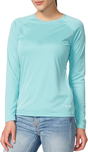 Baleaf Women'S Upf 50+ Sun Shirts Long Sleeve Uv Protection Rash Guard Lightweight Quick Dry Spf Hiking Tops Outdoor