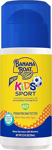 Banana Boat Kids Sport Sunscreen Roll On Lotion Spf 60, 2.5Oz | Travel Size Sunscreen For Kids, Kids Roll On Sunscreen, Kids Sunblock, Travel Sunscreen, Sunscreen Stick, Kids Sunscreen Spf 60, 2.5Oz