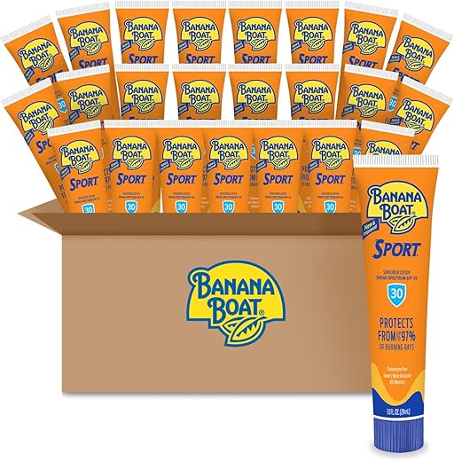 Banana Boat Sport Ultra Spf 30 Sunscreen Lotion, 1Oz, 24Ct | Travel Size Sunscreen, Banana Boat Sunscreen Spf 30 Lotion, Oxybenzone Free Sunscreen, Mini Sunscreen Spf 30, 1Oz (Pack Of 24)