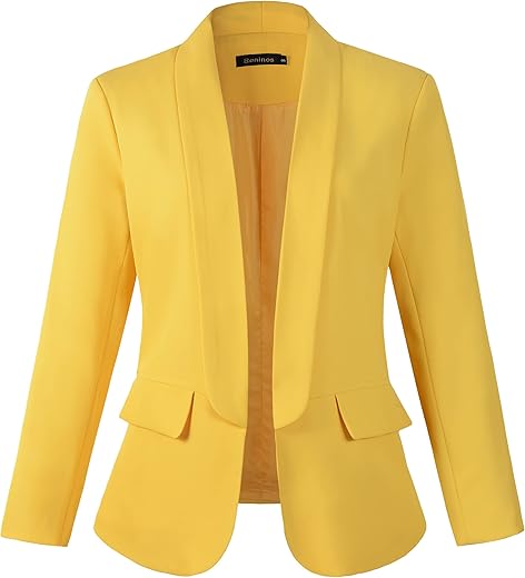 Beninos Womens Casual Long Sleeve Blazer Jackets With No Button