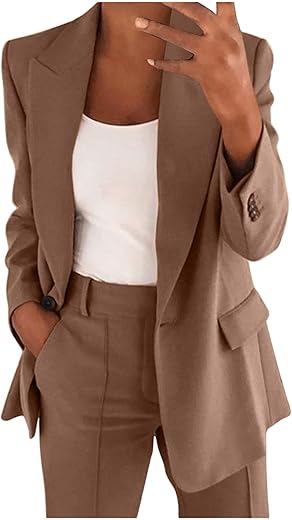 Blazer Sets Women 2 Piece Outfits Business Casual Outfits 2024 Dressy Casual Pant Suits Plus Size Wide Pants Suit Set