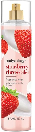 Bodycology Long-Lasting Fragrance Body Mist, Strawberry Cheesecake, 8 Fl Oz