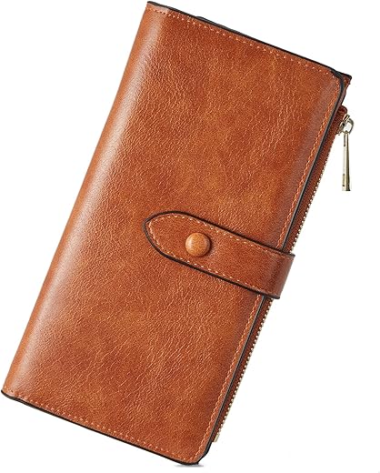 Bostanten Womens Leather Wallets Rfid Blocking Large Capacity Trifold Card Holder Ladies Phone Clutch