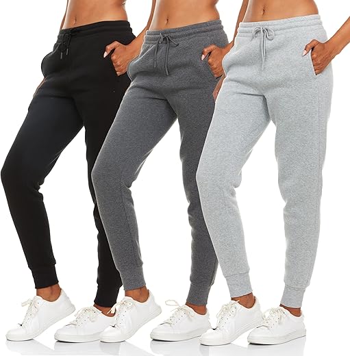 Bottomline 3 Pack Sweatpants Women, Comfortable Womens Sweatpants, Fleece Womens Joggers (Available In Plus)