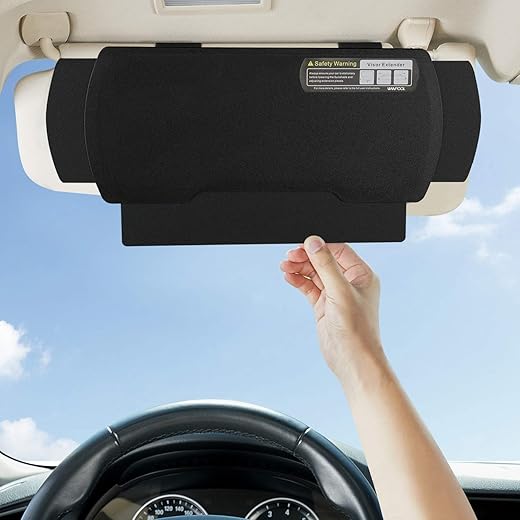 Car Visor Sunshade Extender, Window Shade, Anti-Glare Sun Blocker For Driver Or Front Seat Passenger,1 Piece (Black)