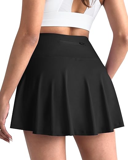 Chrleisure Women Tennis Golf Skirt With Pockets - High Waisted Golf Pleated Athletic Workout Dress Running Skort