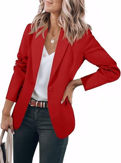 Cicy Bell Womens Casual Blazers Open Front Long Sleeve Work Office Suit Jackets Blazer