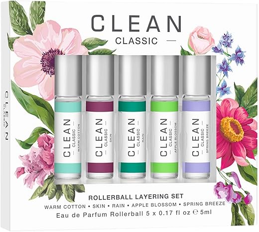 Clean Eau De Parfum Rollerball Fragrance Gift Set, Light, Layerable Fragrance, Vegan, Phthalate-Free, &Amp; Paraben-Free, Travel Size