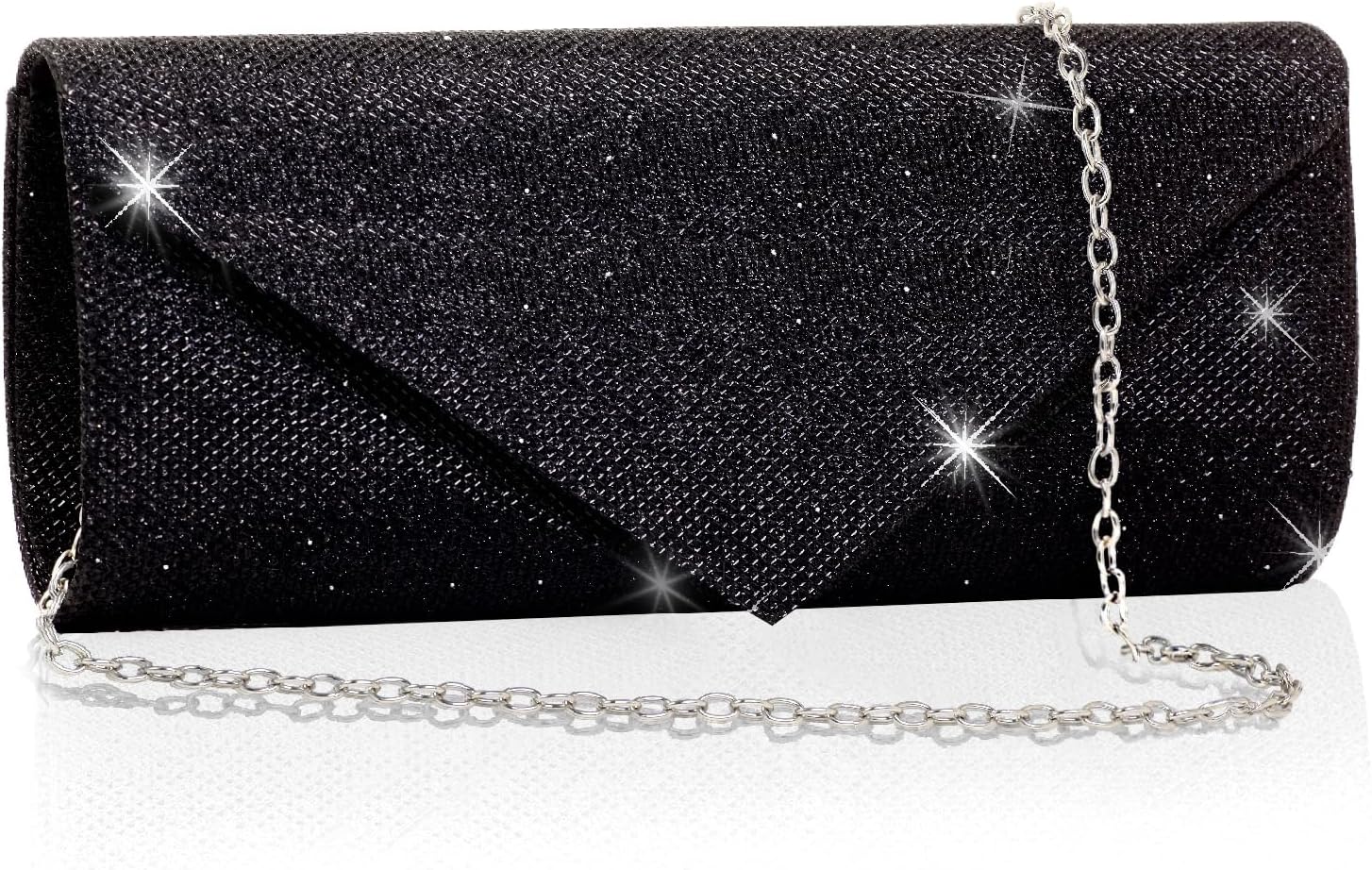 Clutch Purses For Women,Evening Bag Envelope Clutch With Detachable Chain Sparkle Elegance