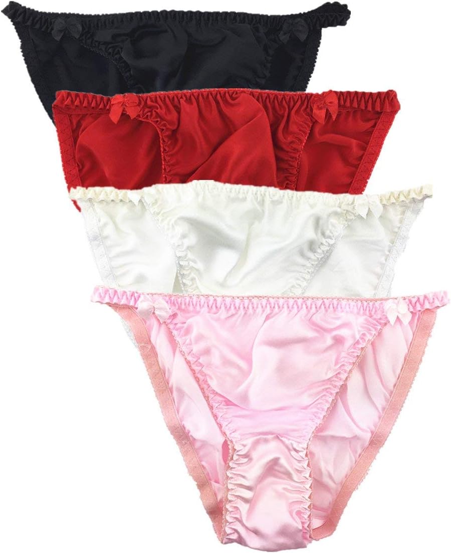 Colorful Star 4 Pack Women'S Sexy Pure Silk Panties