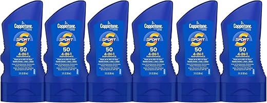 Coppertone Sport Sunscreen Lotion Spf 50, Water Resistant Sunscreen, Broad Spectrum Spf 50 Sunscreen, Bulk Sunscreen Pack, 3 Fl Oz Bottle, Pack Of 6