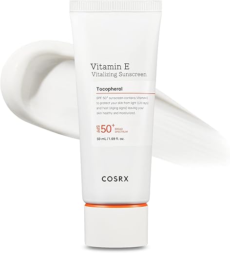 Cosrx Daily Spf 50 Vitamin E Vitalizing Sunscreen For Face, Uva/Uvb Protection, Lightweight, No White Cast For All Skin Tones, Semi Matte Finish, Sebum Balancing, Korean Skin Care